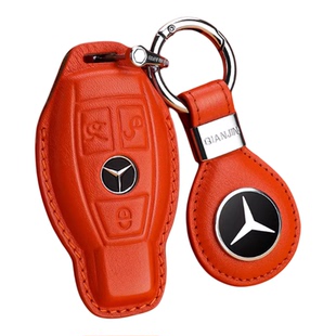 奔驰钥匙套真皮C级C200L/GLC260/GLK300/A180/GLA200车钥匙包壳扣