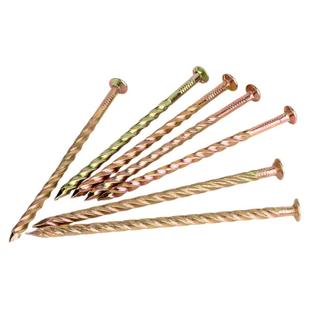 螺纹钉铁彩锌地板钉地龙骨钉麻花钉防松防腐木头洋钉圆钉1.5寸2寸