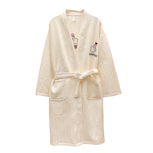 空气棉夹层女款睡袍春秋冬季高级感睡衣中长款长袖浴袍保暖家居服