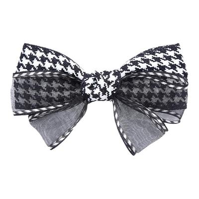 网红新款少女风千鸟格顶夹发饰