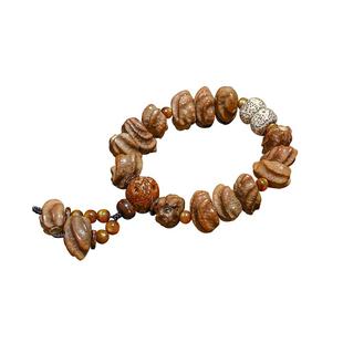 古趣天然龙骨菩提子龙脊手串紫金鼠古风禅意文玩男女佛珠手链P97