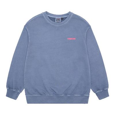 VISION童装 美式复古水洗做旧宽松落肩圆领卫衣男女儿童25冬新款