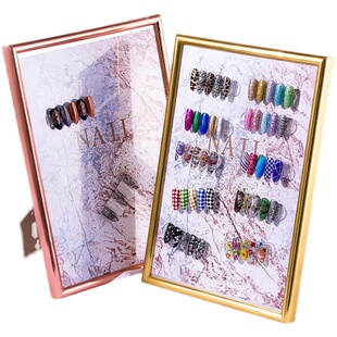 美甲色板甲片展示板作品样板卡展示版高端色卡本打板样品成品相框