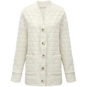 COCOBELLA重工几何绗缝外套女早秋宽松休闲舒适裸领开衫上衣SC901