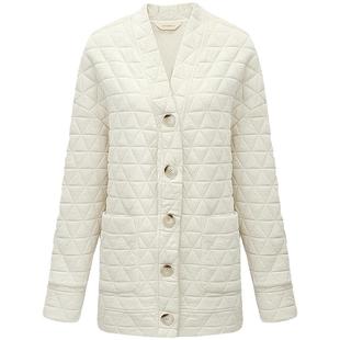 COCOBELLA重工几何绗缝外套女早秋宽松休闲舒适裸领开衫上衣SC901