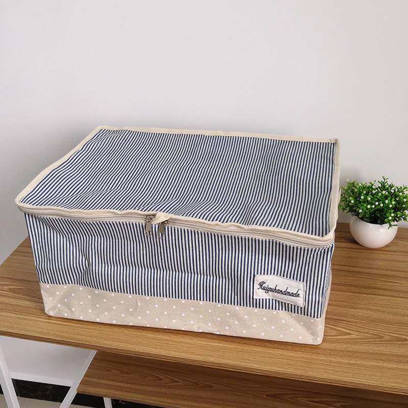 ZAKKA棉麻日式条纹拉链布框艺衣物衣桶篮脏外贸玩具箱收纳
