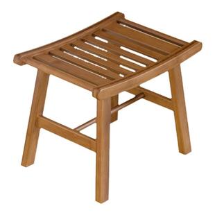 家用小马鞍阳台凳子新中式换鞋凳客厅沙发矮凳餐凳庭院板凳浴室凳