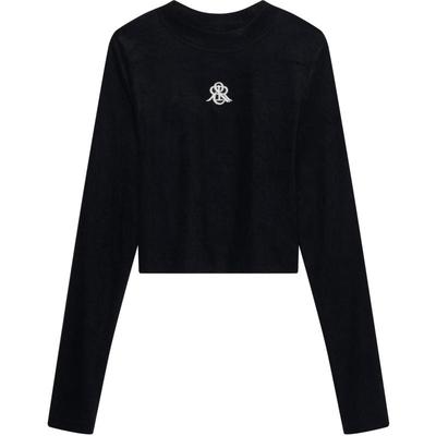 REVAN芮范设计师款甜酷风丝绒黑色打底衫RN70801046