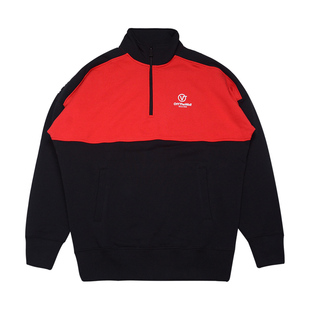 Vans范斯男子休闲黑红拼色卫衣运动套头衫|VN0A48ABIZQ
