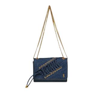 Steve Madden思美登BSKYLA26早春焕新复古编织鞋带设计牛仔斜挎包