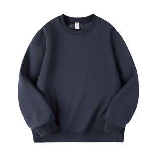 破产处理秋冬重磅加绒加厚圆领卫衣男女同款银狐绒长袖宽松打底衫