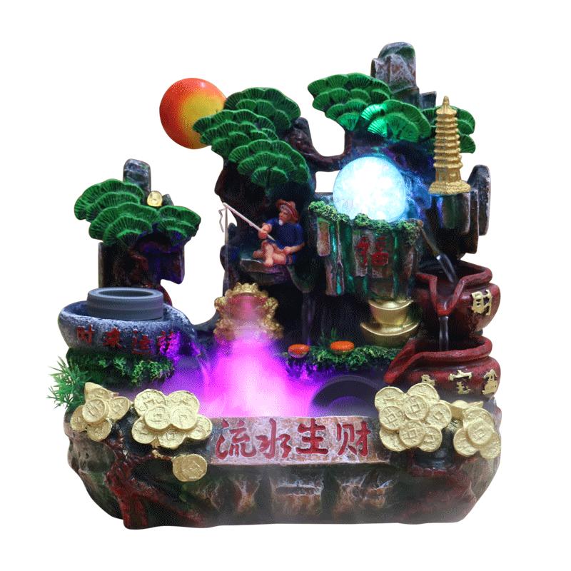 流水喷泉假山风水轮学英