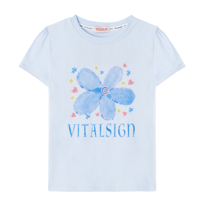 VitalSign甜美花朵短袖T恤女