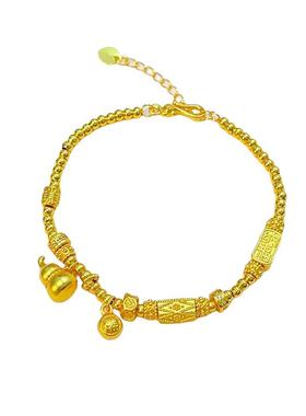 新中式古法沙金小葫芦手链