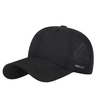 夏天网球透气轻薄凉感运动帽男黑色棒球帽可调节时尚遮阳防晒帽子