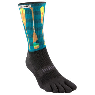 Injinji设计款印花长袜户外登山马拉松越野跑步速干运动五指袜子