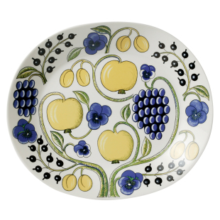 芬兰Arabia Paratiisi 天堂 硕果陶瓷餐具咖啡杯碟平盘椭圆盘紫色