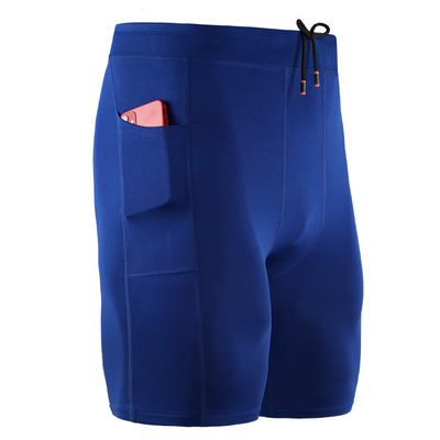 紧身中腰速干涤纶抽绳健身裤