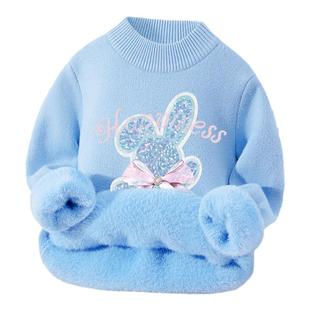 真维斯童装儿童毛衣加绒女童秋冬款休闲针织衫女大童2026新款冬装