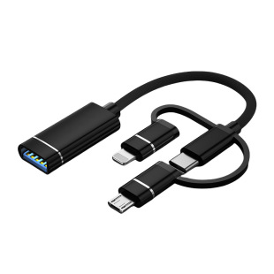 otg转接头三合一苹果安卓Type-C手机外接u盘转换器连接游戏手柄相机读卡器适用华为oppo小米vivo通用