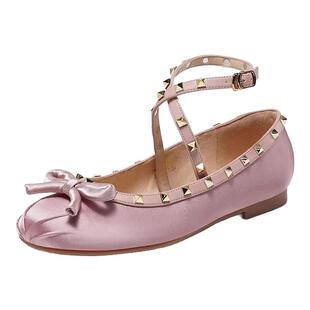 星期六单鞋2025春季新款芭蕾舞鞋铆钉浅口平跟舒适女鞋SSD111132A