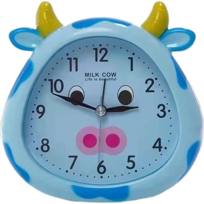 创意卡通学生可爱奶牛闹钟时尚儿童床头现代简约家居摆件起床座钟