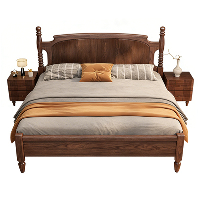 实木双人床1.5m1.8m中古风法式床轻奢婚床主卧床安娜床新中式床