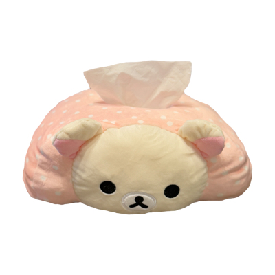 卡通小熊毛绒桌面纸巾盒可爱家用客厅纸巾套餐巾纸收纳盒抽纸盒