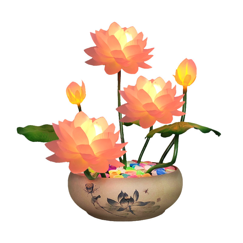 新款莲花灯供佛灯充电长明灯