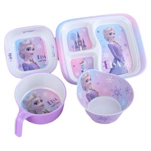 爱莎公主儿童餐具套装3格盘分格盘防摔艾莎碗艾萨冰雪奇缘碗勺