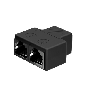 交换机一分二分线器rj45网络口转接头延长一拖二网线直通千兆对接