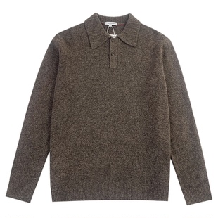 朦胧纱糯叽叽反重力羊毛混纺翻领老钱高智针织男女毛衣