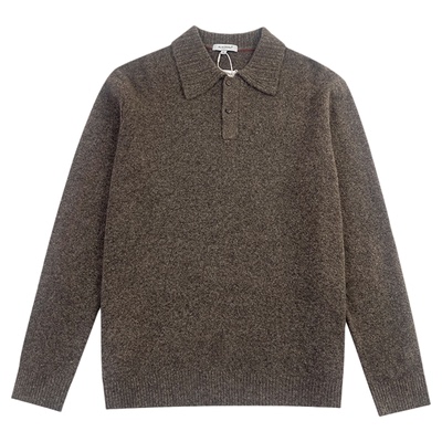 朦胧纱糯叽叽反重力羊毛混纺翻领老钱高智针织男女毛衣