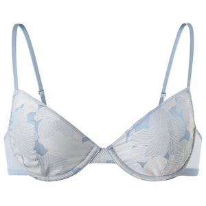 弗利少女内衣女士法式薄款文胸套装性感软钢圈蓝百合小胸胸罩舒适