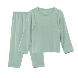 儿童睡衣长裤套装莫代尔春夏薄款中大童纯色韩版男女童空调家居服