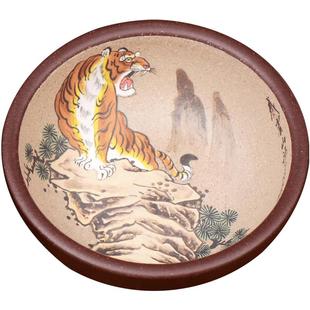 名家张小岭品茗杯紫砂主人杯小杯功夫茶杯茶盏功夫茶具虎对杯泥绘