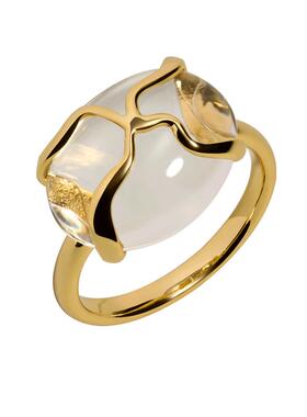 离岛空气蜕系列S925银白水晶戒指女新款简约高级个性指环