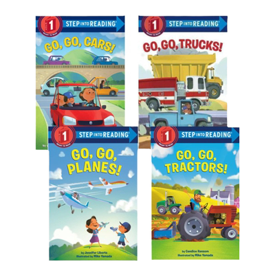 英文原版 Go, Go, Trucks!/Cars! 交通工具 2册 Step into Reading 1 企鹅兰登英语分级绘本读物