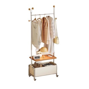 创意衣帽架轻奢高级衣架卧室落地家用收纳置物架床头柜挂衣架一体