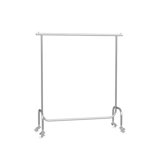 服装店挂衣杆带轮不锈钢拉丝中岛落地式展示陈列架女装店简约加粗