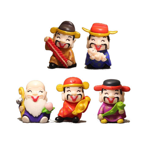 外贸散货 小号 福禄寿喜财神 新年转运福气公仔 塑料人偶模型摆件