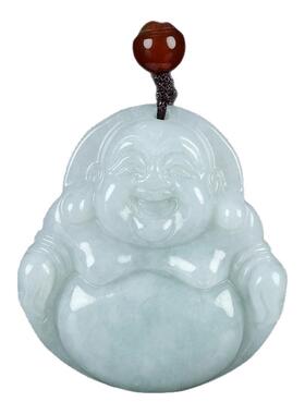 A货翡翠佛公吊坠招财进宝男女款