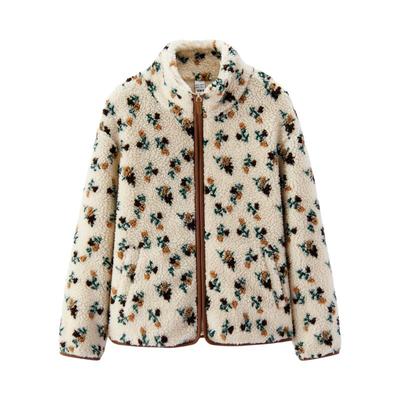 森马仿羊羔毛摇粒绒图案外套女