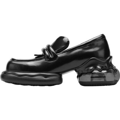 达芙妮泡泡糖乐福鞋厚底气垫真皮