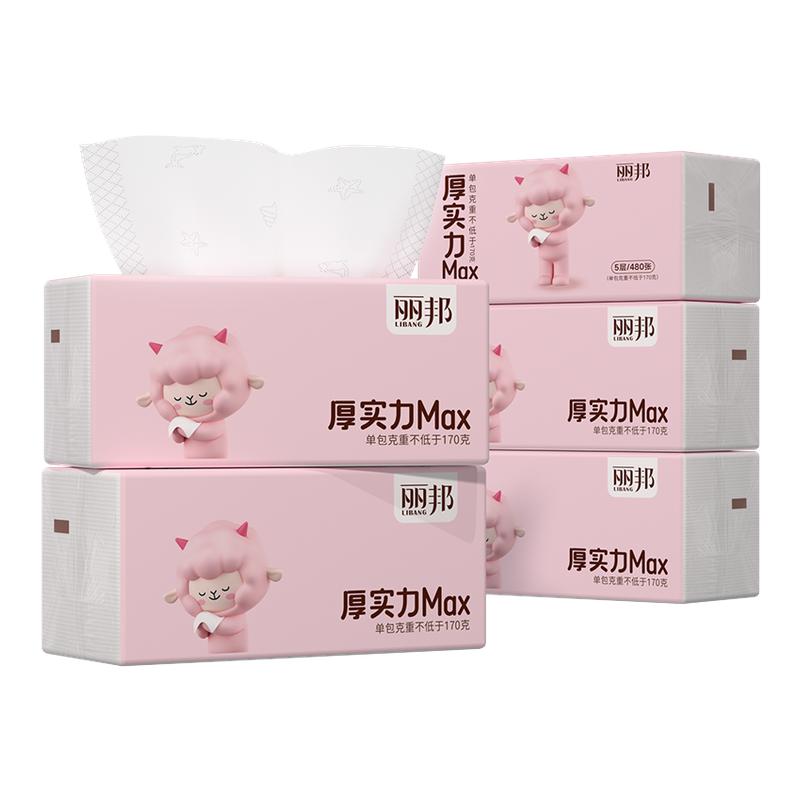 丽邦抽纸480张大包家用实惠装