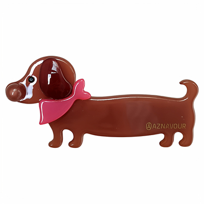 韩国进口AZNAVOUR AZ发饰可爱腊肠犬小狗狗鸭嘴夹发夹边夹