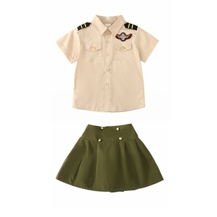 儿童迷彩军训服男童夏装套装夏令营男女童特种兵军装演出服幼儿园