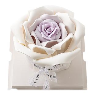 网红唯美女生女神生日蛋糕装饰翻糖干佩斯玫瑰花束造型蛋糕装扮