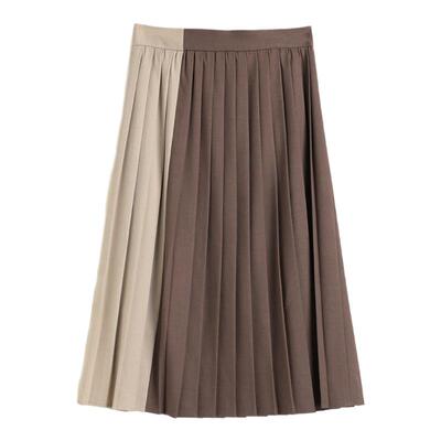 PUKKA半身裙百褶拼色休闲