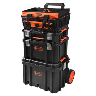 拓为组合式拉杆工具箱堆叠三层收纳箱大号带轮可移动安装工具箱车